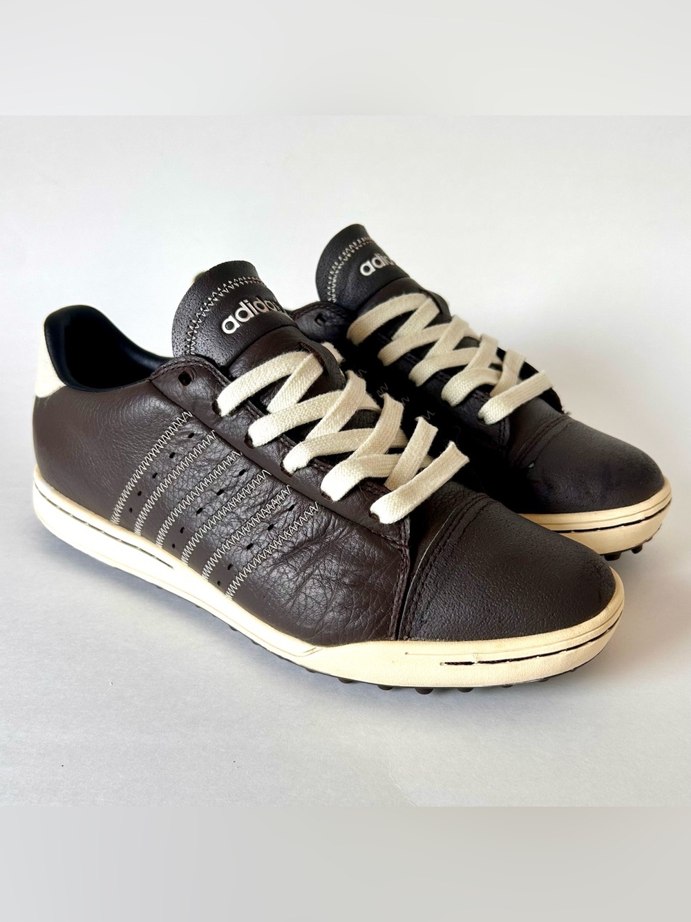 adidas Adicross Spikeless Golf Shoes Men’s 7.5 Brown Leather Retro